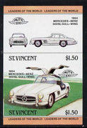St Vincent 1983 $1.50 Mercedes Benz 300SL (1954) unmounted mint imperf se-tenant pair (as SG 733a)
