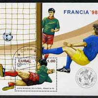 Cuba 1997 World Cup Football perf m/sheet cto used, SG MS 4158