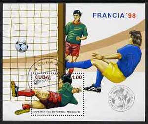 Cuba 1997 World Cup Football perf m/sheet cto used, SG MS 4158