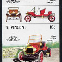 St Vincent 1983 10c Ford Model 'T' (1908) unmounted mint imperf se-tenant pair (as SG 727a)