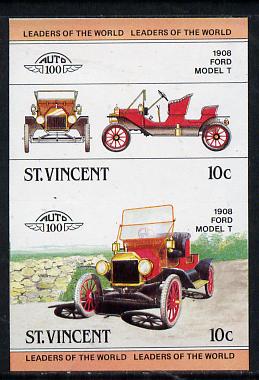 St Vincent 1983 10c Ford Model 'T' (1908) unmounted mint imperf se-tenant pair (as SG 727a)