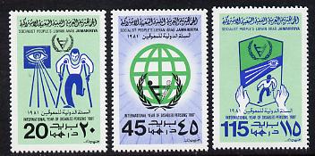 Libya 1981 International Year of the Disabled set of 3 unmounted mint, SG 1068-70