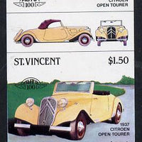 St Vincent 1983 $1.50 Citroen Tourer (1937) unmounted mint imperf se-tenant pair (as SG 731a)
