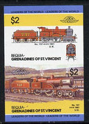 St Vincent - Bequia 1985 Locomotives #3 (Leaders of the World) $2 (4-4-0 Loco 737) unmounted mint imperf se-tenant pair