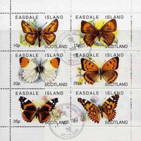 Easdale 1997 Butterflies sheetlet containing complete set of 6 values cto used