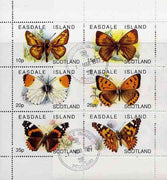 Easdale 1997 Butterflies sheetlet containing complete set of 6 values cto used