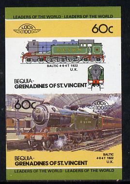 St Vincent - Bequia 60c Baltic (4-6-4T) unmounted mint imperf se-tenant pair
