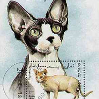 Afghanistan 1996 Domestic Cats perf miniature sheet cto used