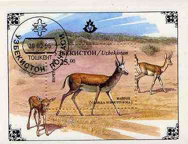 Uzbekistan 1996 Antelope perf miniature sheet cto used