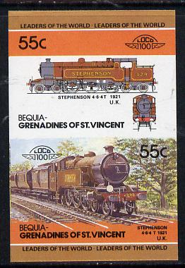 St Vincent - Bequia 55c Stephenson (4-6-4T) unmounted mint imperf se-tenant pair