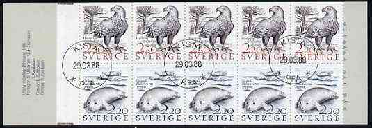 Sweden 1988 Coastal Wildlife 22k booklet complete with first day cancels, SG SB407