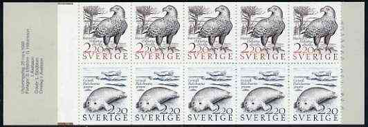 Sweden 1988 Coastal Wildlife 22k booklet complete and very fine, SG SB407
