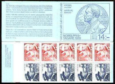 Sweden 1980 Nobel Prize Winners of 1920 14k booklet complete and very fine, SG SB346