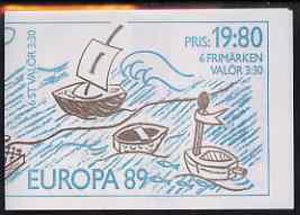 Sweden 1989 Europa 19k80 booklet (Children's Games) complete and pristine, SG SB417