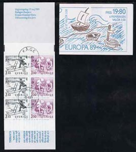Sweden 1989 Europa 19k80 booklet (Children's Games) complete with first day cancels, SG SB417