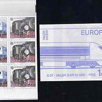 Sweden 1988 Europa 18k60 booklet (Railways) complete and pristine, SG SB410