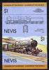 Nevis 1983 Locomotives #1 (Leaders of the World) King George V $1 unmounted mint se-tenant imperf pair in issued colours (as SG 146a)