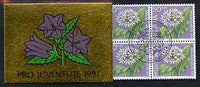 Switzerland 1991 Pro Juventute 8f50 booklet complete with first day commemorative cancels, SG JSB41