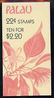 Booklet - Palau 1987 Flowers $2.20 booklet complete and very fine, SG SB9