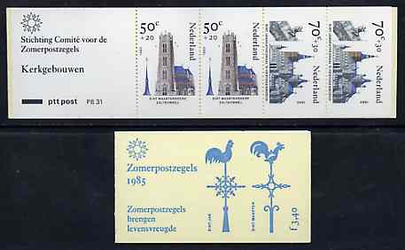 Netherlands 1985 Welfare Funds - Religious Buildings 3g40 booklet complete and pristine, SG SB92