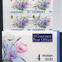 Guernsey 1993 Flowers £1.12 booklet complete with first day cancels, SG SB48
