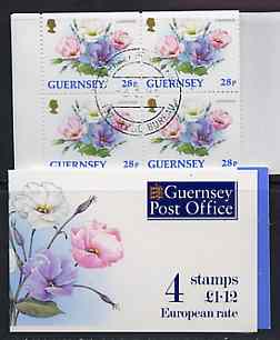 Guernsey 1993 Flowers £1.12 booklet complete with first day cancels, SG SB48