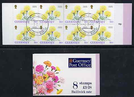 Guernsey 1993 Flowers £1.28 booklet complete with first day cancels, SG SB49