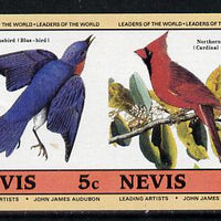 Nevis 1985 Bluebird & Cardinal (John Audubon 5c) unmounted mint imperf se-tenant pair (as SG 269a)