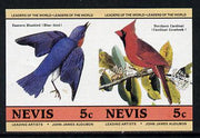 Nevis 1985 Bluebird & Cardinal (John Audubon 5c) unmounted mint imperf se-tenant pair (as SG 269a)