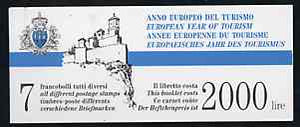 San Marino 1990 Tourism Year 2,000L booklet complete and very fine, SG SB2