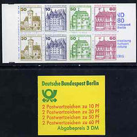Germany - West Berlin 1980 German Castles 3m booklet complete and pristine, SG BSB12