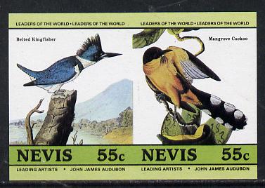 Nevis 1985 Kingfisher & Cuckoo (John Audubon 55c) unmounted mint imperf se-tenant pair (as SG 271a)