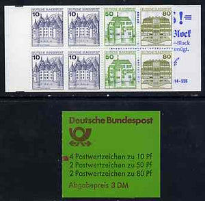 Germany - West 1982 German Castles 3m booklet complete and fine, SG SB73