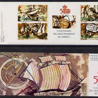 Spain 1990 500th Anniversary of Discovery of America (5th Issue) 76p booklet complete with pre-release cancel (15th Oct) SG SB8
