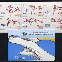 Spain 1988 500th Anniversary of Discovery of America (3rd Issue) 174p booklet complete and fine, SG SB6