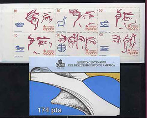 Spain 1988 500th Anniversary of Discovery of America (3rd Issue) 174p booklet complete and fine, SG SB6