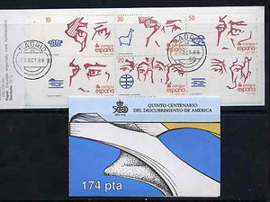 Spain 1988 500th Anniversary of Discovery of America (3rd Issue) 174p booklet complete with first day cancels, SG SB6