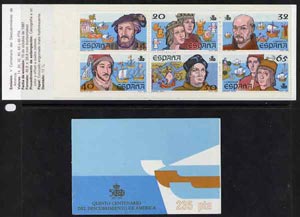 Spain 1987 500th Anniversary of Discovery of America (2nd Issue) 235p booklet complete and fine, SG SB5