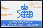 Spain 1986 500th Anniversary of Discovery of America (1st Issue) 160p booklet complete and fine, SG SB2