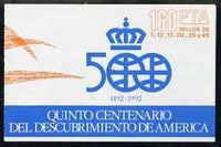 Booklet - Spain 1986 500th Anniversary of Discovery of America (1st Issue) 160p booklet complete with first day cancels, SG SB2