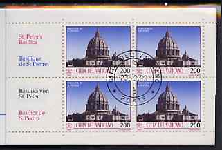 Vatican City 1993 Architectural Treasures 5400L booklet complete with first day cancels, SG SB4