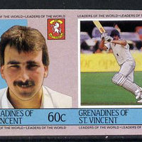 St Vincent - Grenadines 1985 Cricketers #3 - 60c L Potter - unmounted mint imperf se-tenant pair (as SG 366a)