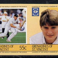 St Vincent - Grenadines 1985 Cricketers #3 - 55c M D Moxon - unmounted mint imperf se-tenant pair (as SG 364a)
