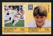 St Vincent - Grenadines 1985 Cricketers #3 - 55c M D Moxon - unmounted mint imperf se-tenant pair (as SG 364a)