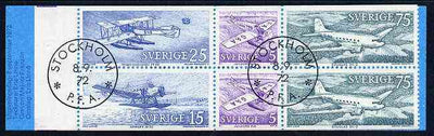 Sweden 1972 Swedish Mailplanes 2k booklet complete with first day cancels, SG SB275