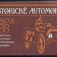 Czechoslovakia 1988 'Praga 88' Stamp Exhibition 18kc booklet (Historic Cars) complete and fine, Mi MH1