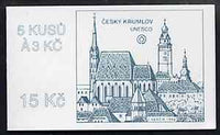 Booklet - Czech Republic 1993 Cesky Krumlov 15kc booklet (UNESCO site on cover) complete and fine containing pane of 5 x Mi 14
