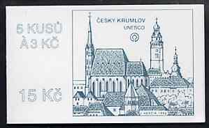 Czech Republic 1993 Cesky Krumlov 15kc booklet (UNESCO site on cover) complete and fine containing pane of 5 x Mi 14