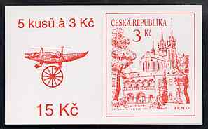 Czech Republic 1994 Brno 15kc booklet (Crocodile on cover) complete and fine containing pane of 5 x Mi 35