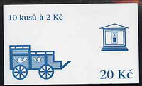 Czech Republic 1993 Usti Nad Labem 20kc booklet (Mailcart on cover) complete and fine containing pane of 10 x Mi 13